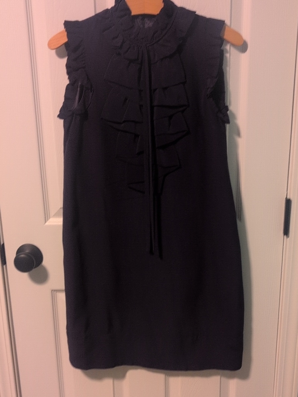 MM Couture By Miss Me Sleeveless Ruffle Neck Shift Dress - Dark purple